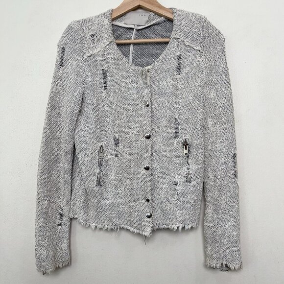 IRO Womens Size 1 Xsmall Agnete Tweed Zip Jacket - Picture 2 of 14